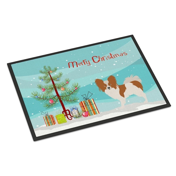 Carolines Treasures Papillon Christmas Indoor or Outdoor Mat - 18 x 27 in. BB8472MAT - main